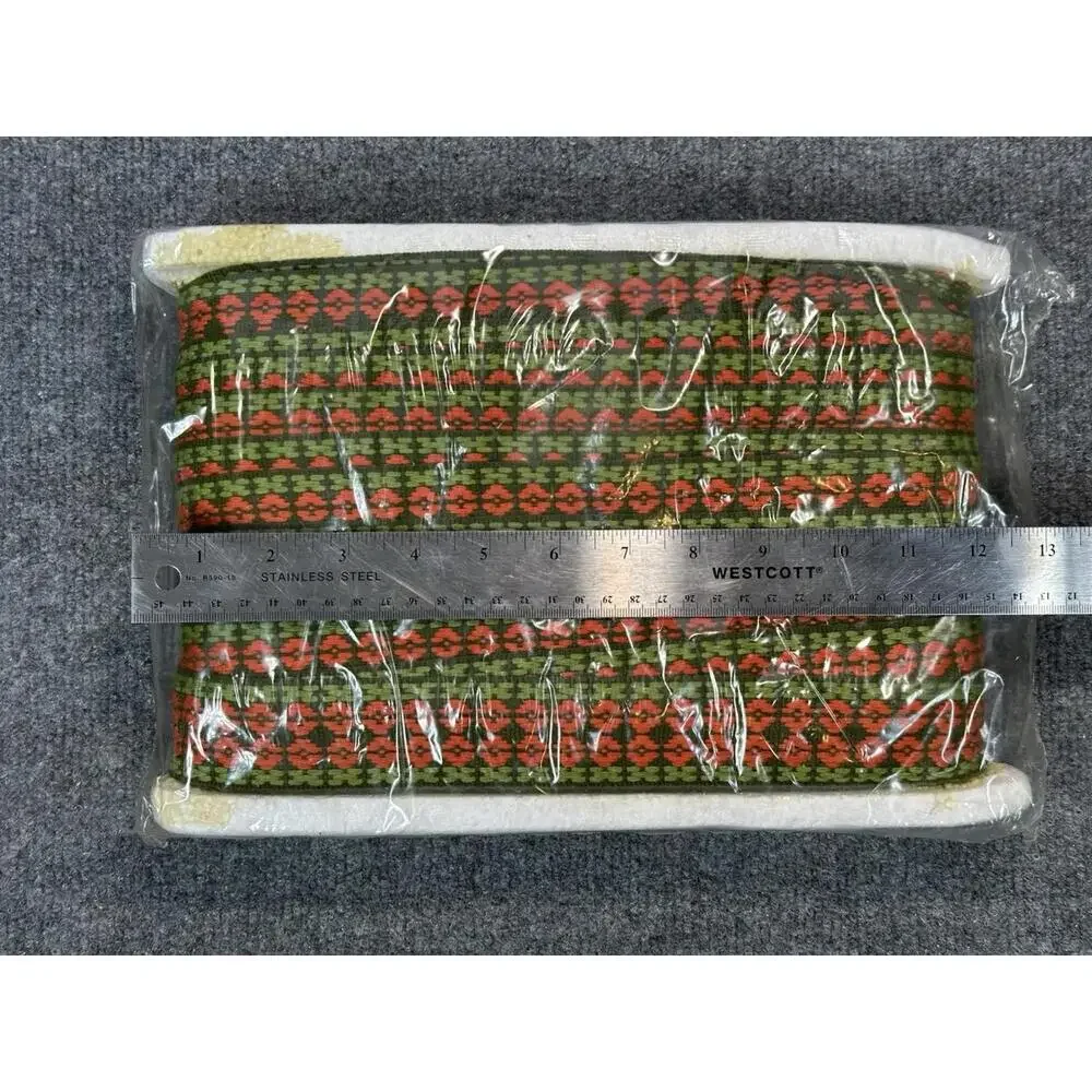 VTG Retro Green Light Green Orange Fringe Trim 36 Yards By Conso Trimmings‎ NOS